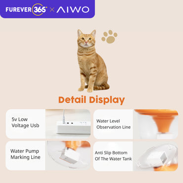 AIWO 1.8L Heated Automatic Pet Water Fountain: Compact Capacity with Heating