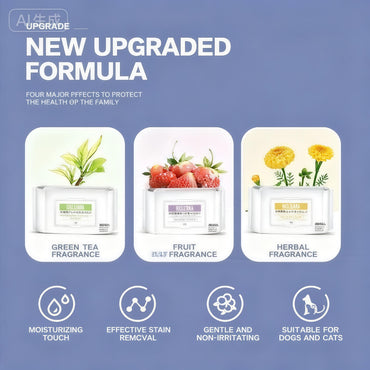 80pcs Pet Wet Wipes for Malaysia Humid Climate: Antibacterial Ag+ Silver Tissue