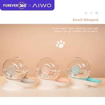 AIWO 2.8L Snail Design Pet Fountain: Auto-Refill Double Filter Easy Clean