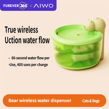 AIWO 2.2L Wireless Cat Water Fountain: USB Rechargeable Smart Sensor