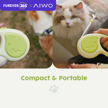 AIWO Outdoor Retractable Pet Leash: 150kg Pull Limit LED Light Walking Rope