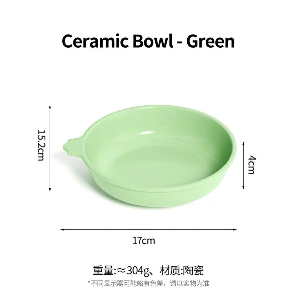 Bubble Elevated Ceramic Cat Bowl Double Bowl with Splash Guard Anti-Black Chin Neck Protection Pet Feeder