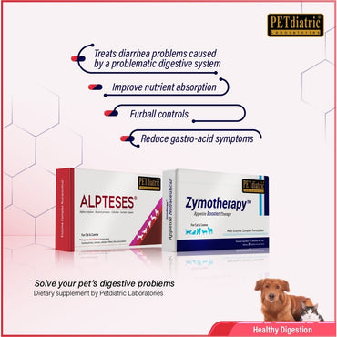 Zymotheraphy for Dogs and Cats. 30 sachets - Boost appetite, digest fur balls, stop indigestion diarrhea