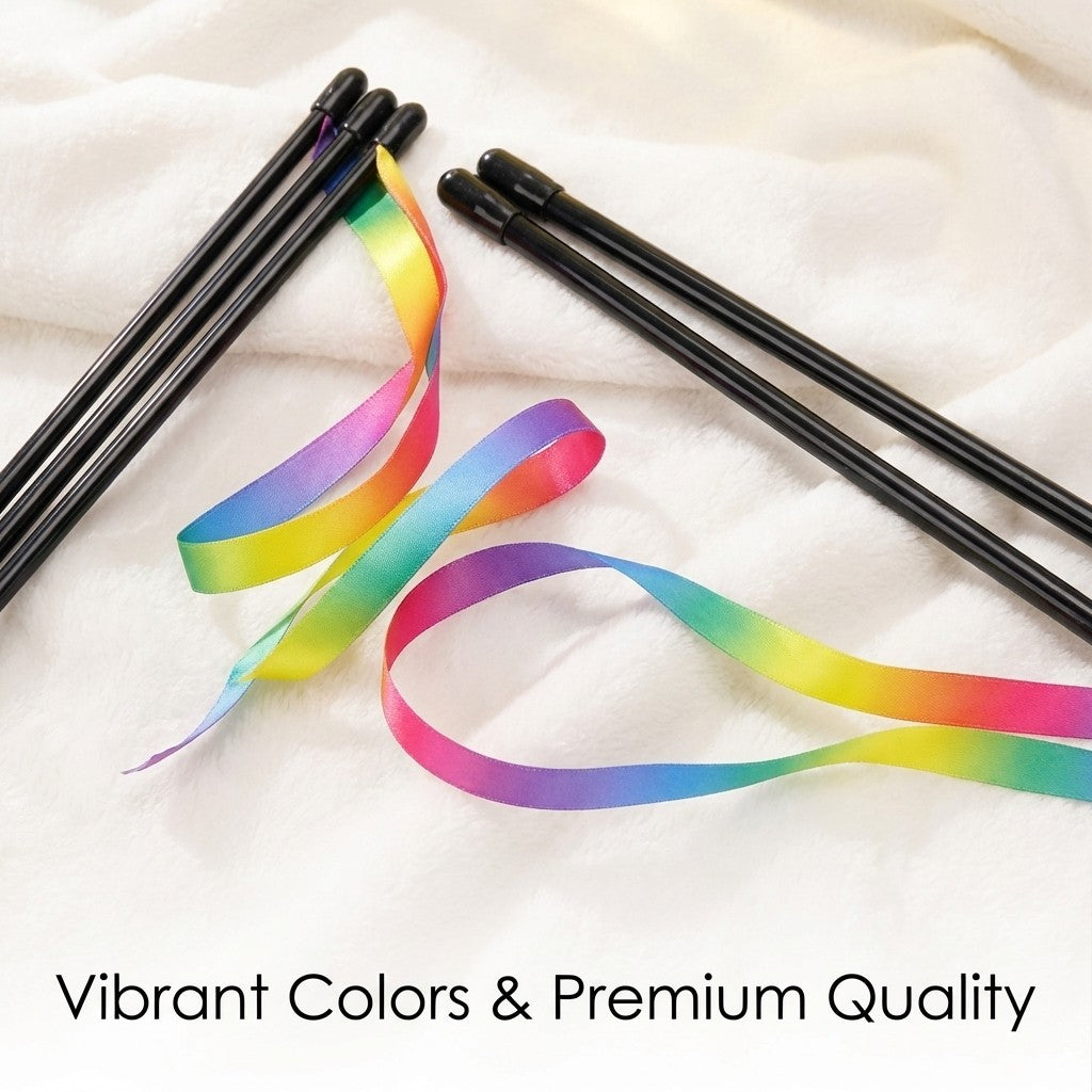 FUREVER365 TM-33 Minimalist Ribbon Cat Teaser - Lightweight PVC Wand Soft Fluttering Interaction Toy
