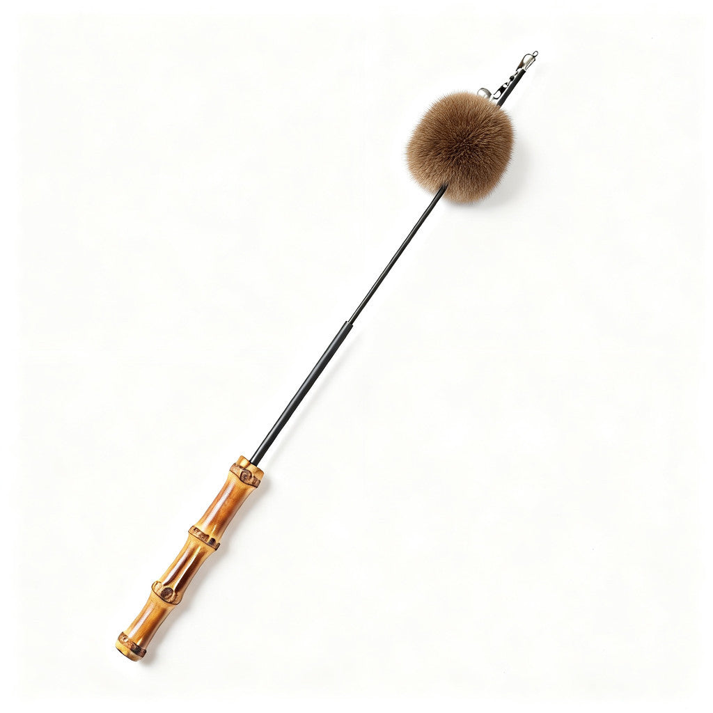 FUREVER365 TM-52 Bamboo Joint Cat Teaser - Retractable Flexible Telescopic Wand Rabbit Velvet Toy