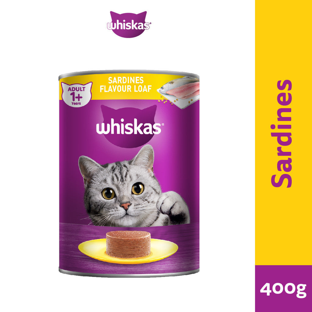 Whiskas Canned Cat Food Can Adult Cat Tuna/ Ocean Fish/ Sardines 400g (1 Can)