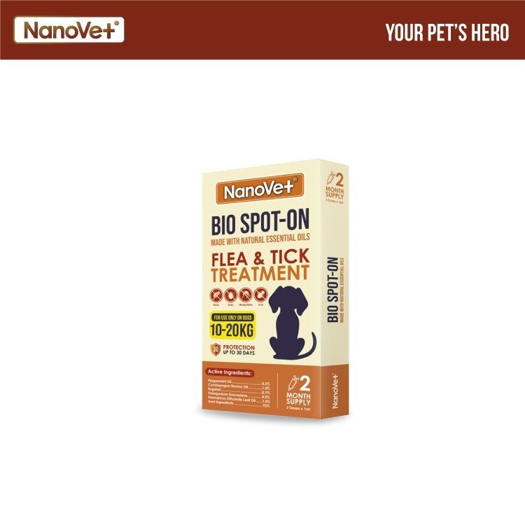 Nanovet® Bio Spot-On Flea and Tick Treatment For Dog