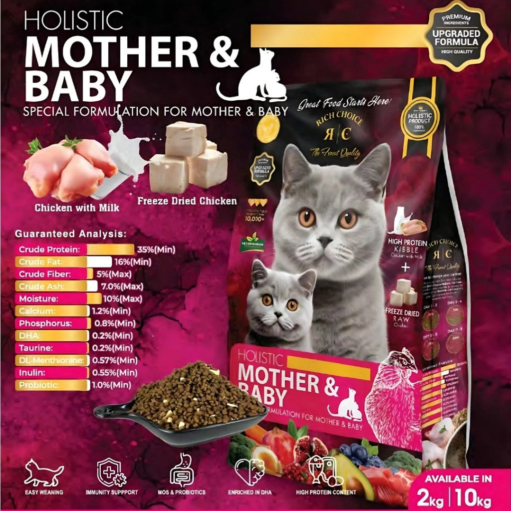 Rich Choice Holistic Cat Food 2kg Premium Dry Cat Food Salmon Chicken Persian British Shorthair Ragdoll Makanan Kucing