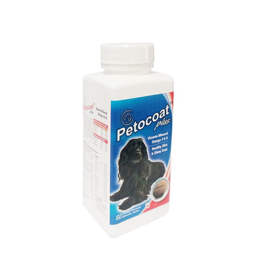 Pet-O-Coat Plus 60 Tablets (with Vitamin-Mineral Omega 3 & 6)(For Healthy Skin & Shiny Coat)