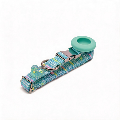 FUREVER365 Rainbow Tweed AirTag Pet Collar Anti-lost Cat Dog Tracker Case Engravable Metal Buckle