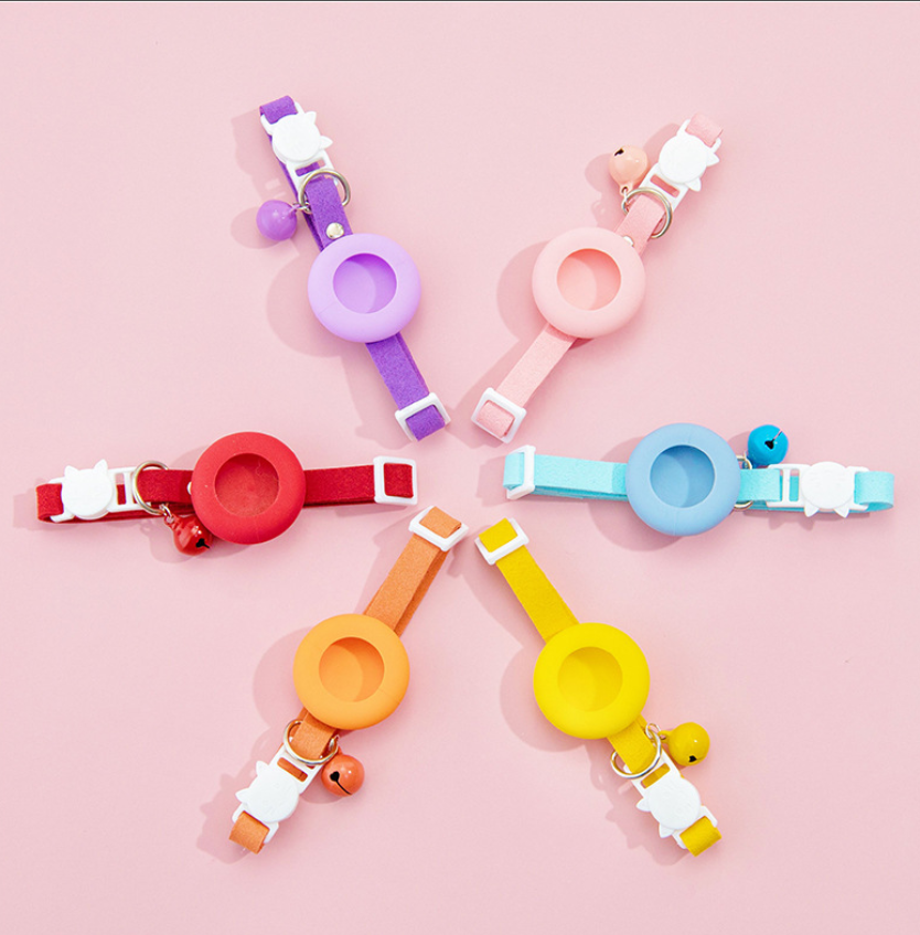 FUREVER365 AirTag Pet Collar Anti-lost GPS Tracker Case Silicone Protective Case Necklace for Cat Dog