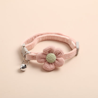 FUREVER365 Cute Cartoon Rabbit Flower Pet Collar Kawaii Cat Dog Necklace Bell Holiday Birthday Decor