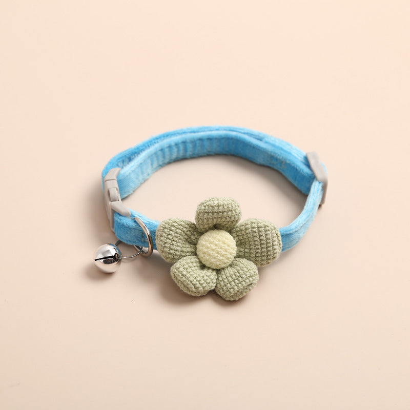 FUREVER365 Cute Cartoon Rabbit Flower Pet Collar Kawaii Cat Dog Necklace Bell Holiday Birthday Decor