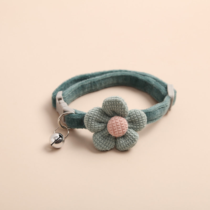 FUREVER365 Cute Cartoon Rabbit Flower Pet Collar Kawaii Cat Dog Necklace Bell Holiday Birthday Decor