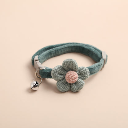 FUREVER365 Cute Cartoon Rabbit Flower Pet Collar Kawaii Cat Dog Necklace Bell Holiday Birthday Decor