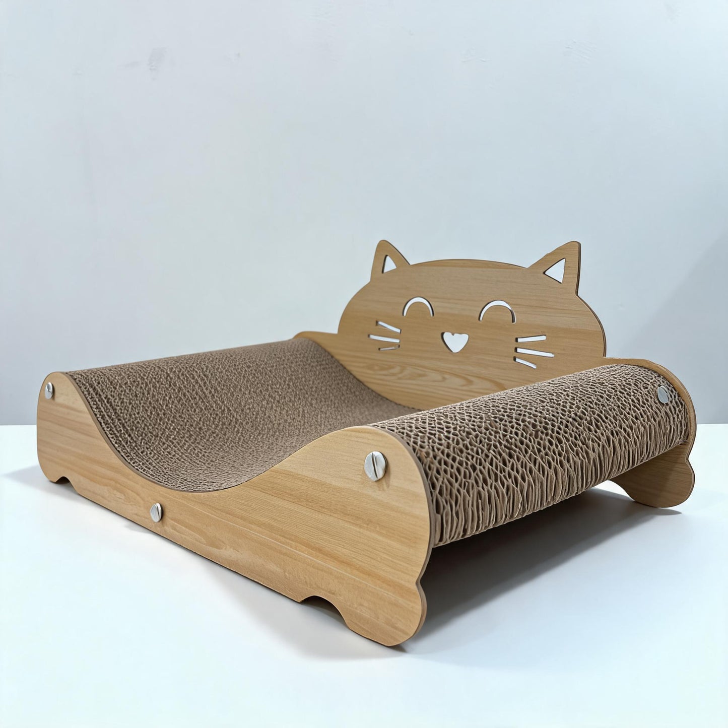 Wooden Felt Cat Bed Villa Semi-Enclosed Indoor Cat House Detachable Warm Nest Bed Katil Kucing Kayu FURMP002