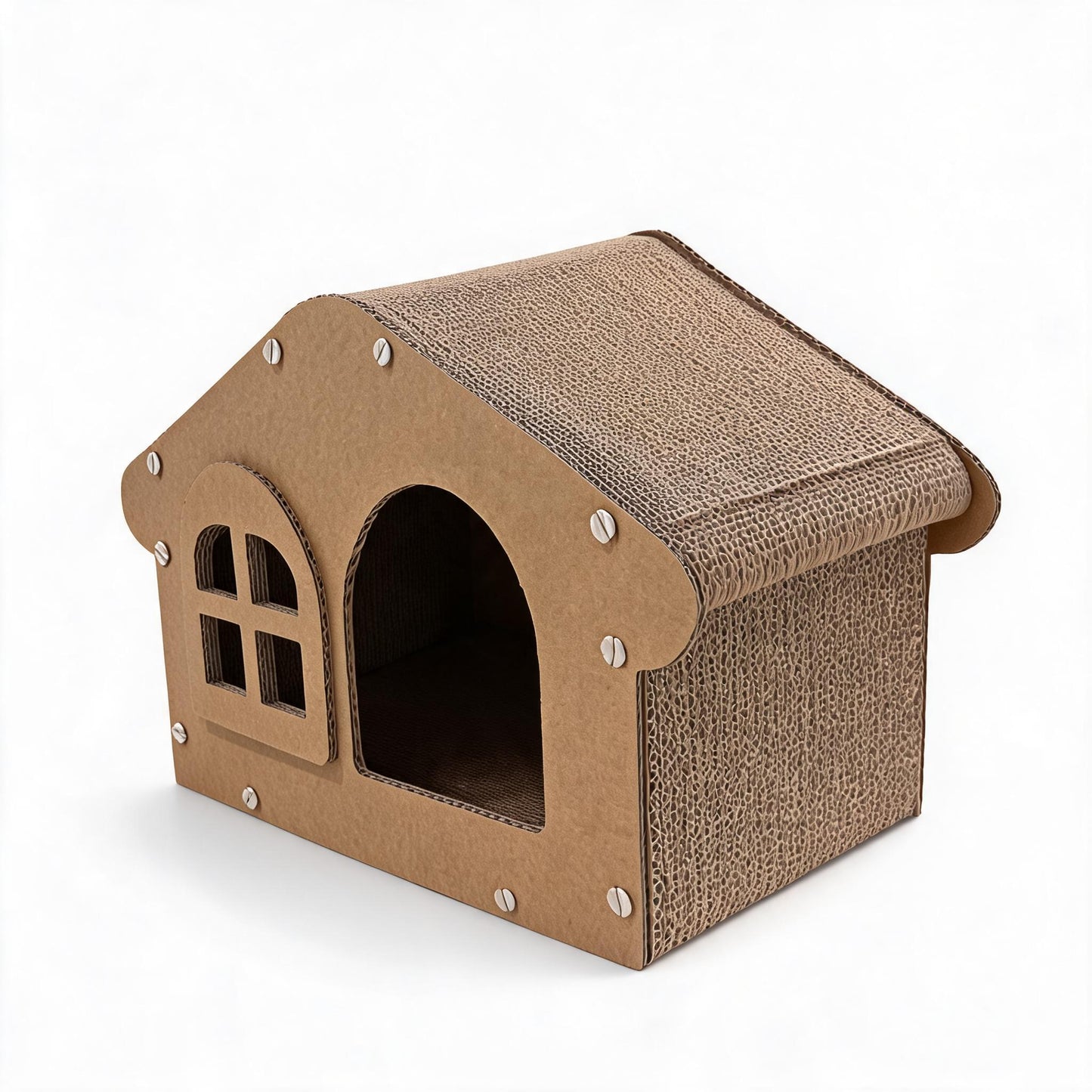 Wooden Felt Cat Bed Villa Semi-Enclosed Indoor Cat House Detachable Warm Nest Bed Katil Kucing Kayu FURMP002