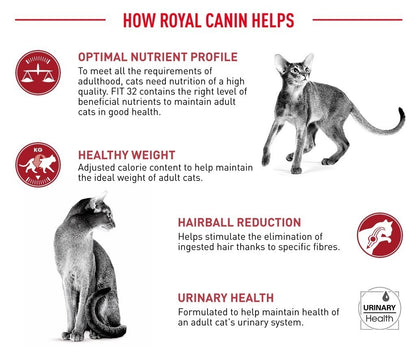 Royal Canin Fit 32 Adult (2kg) Dry Cat Food Makanan Kucing - Feline Health Nutrition