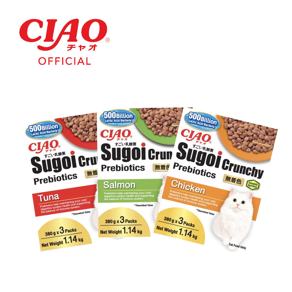 CIAO Sugoi Crunchy Prebiotics - Assorted (1.14kg/380g x 3 Packs)
