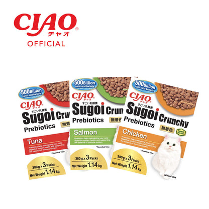 CIAO Sugoi Crunchy Prebiotics - Assorted (1.14kg/380g x 3 Packs)