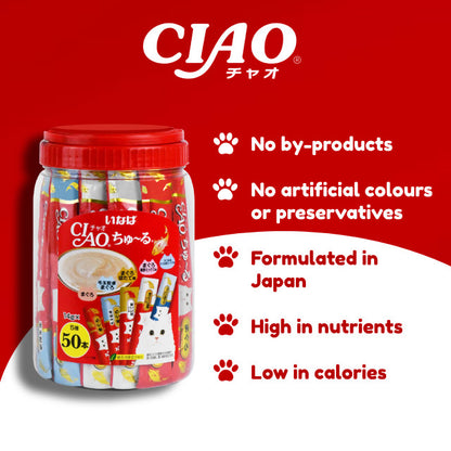 CIAO Churu Variety - Assorted (50 Pcs/Bottle)