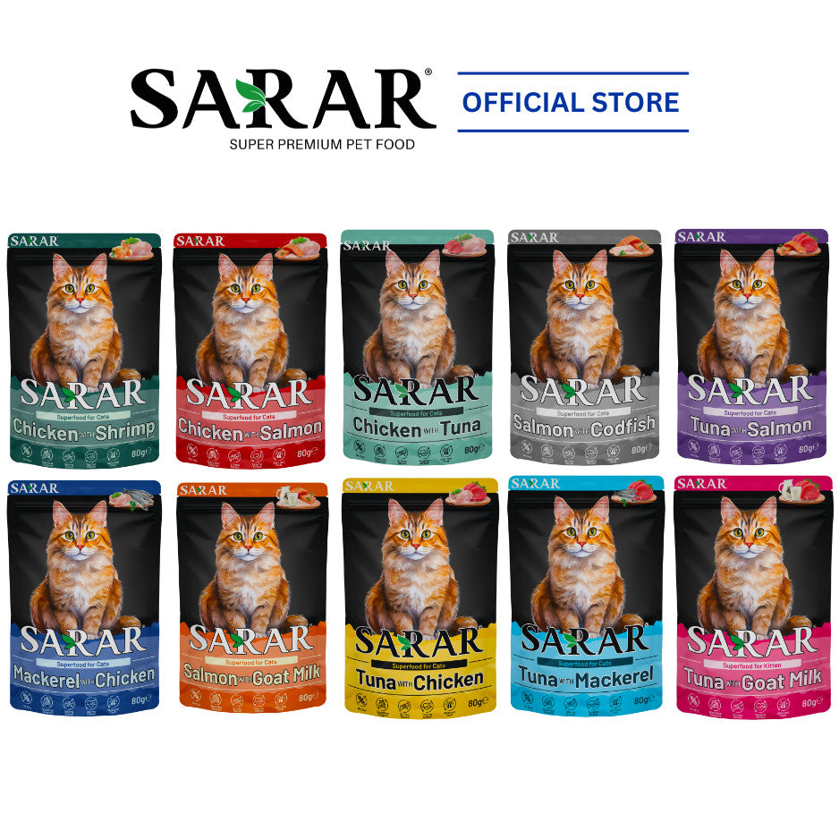 SARAR Complete And Balanced Nutrition Superfood Wet Cat Food - 10 Flavors (80g)