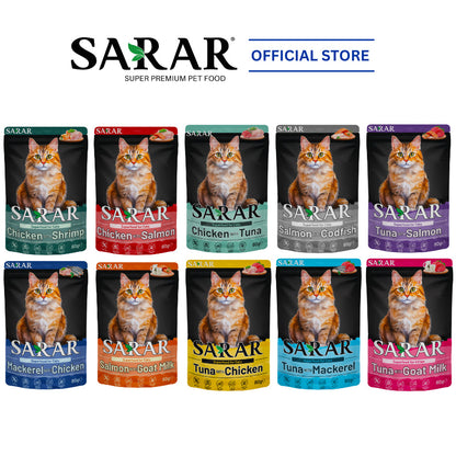SARAR Complete And Balanced Nutrition Superfood Wet Cat Food - 10 Flavors (80g)