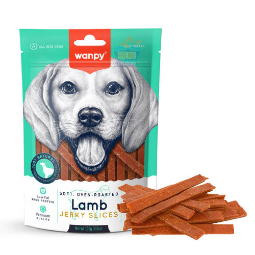 Wanpy Lamb Jerky Dog Treats 100g