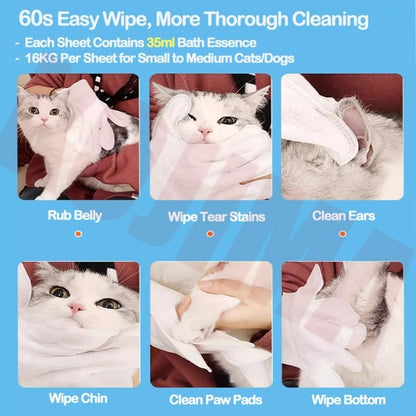 KOJIMA Anti-Mite Waterless Grooming Kit: No-Rinse Gloves for Cats & Dogs