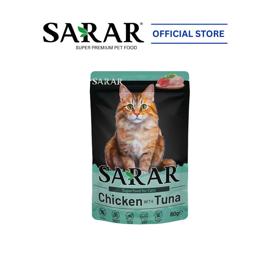 SARAR Complete And Balanced Nutrition Superfood Wet Cat Food - 10 Flavors (80g)