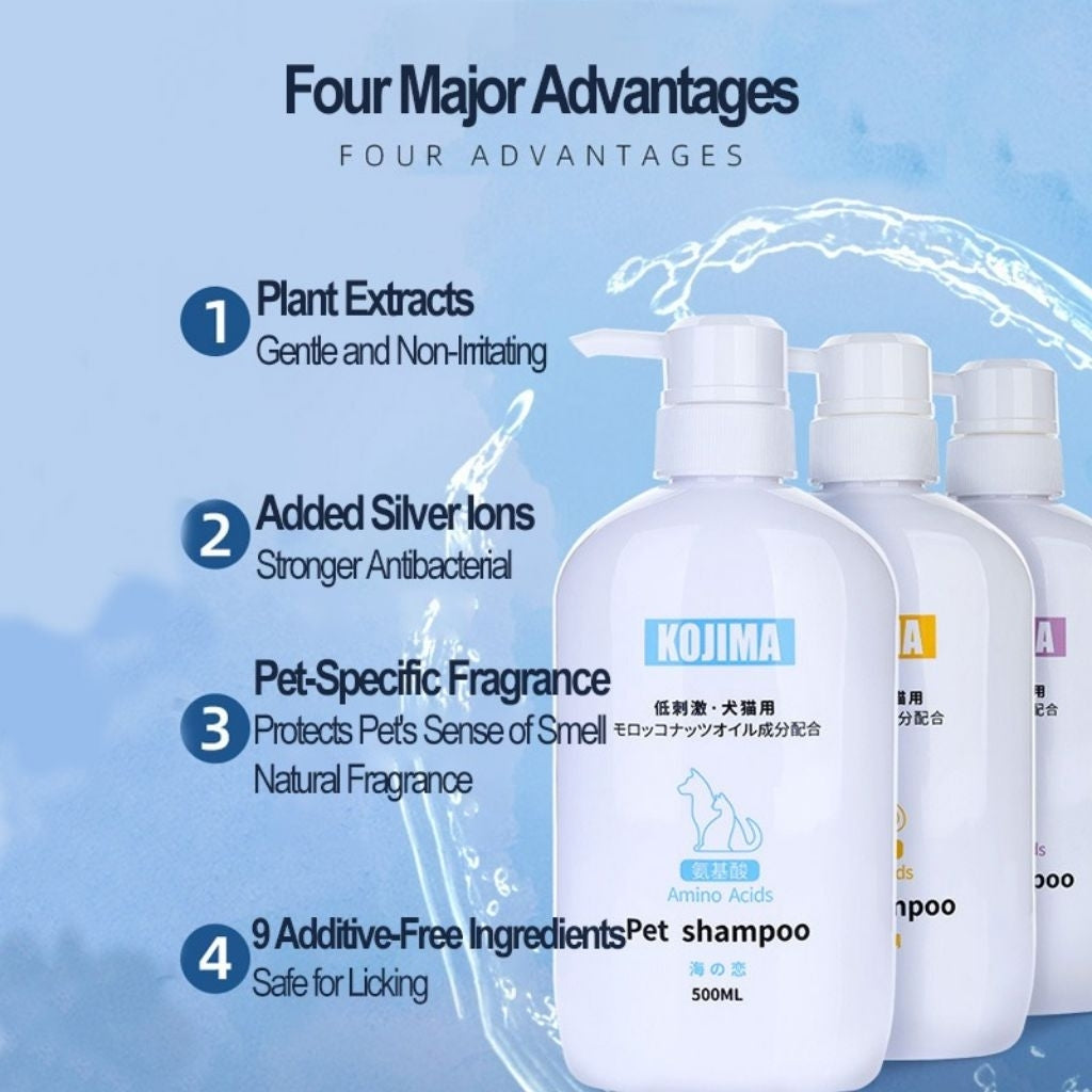 KOJIMA Amino Acid Pet Shampoo: Anti-Flea & Hair Loss Treatment