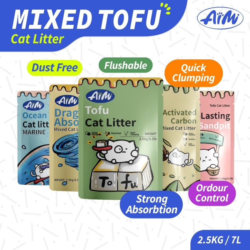 FUREVER365 | AIMI Premium Super Clumping Cat Litter Tofu Cat Litter Sand | SINGLE PACK Pasir Kucing