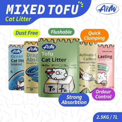 FUREVER365 | AIMI Premium Super Clumping Cat Litter Tofu Cat Litter Sand | SINGLE PACK Pasir Kucing