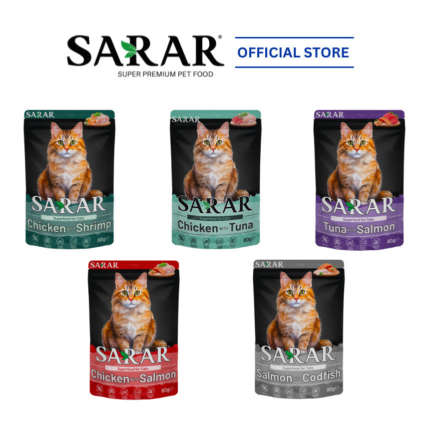 SARAR Complete And Balanced Nutrition Superfood Wet Cat Food - 10 Flavors (80g)