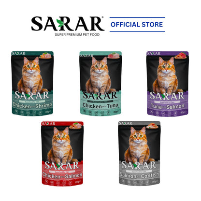 SARAR Complete And Balanced Nutrition Superfood Wet Cat Food - 10 Flavors (80g)