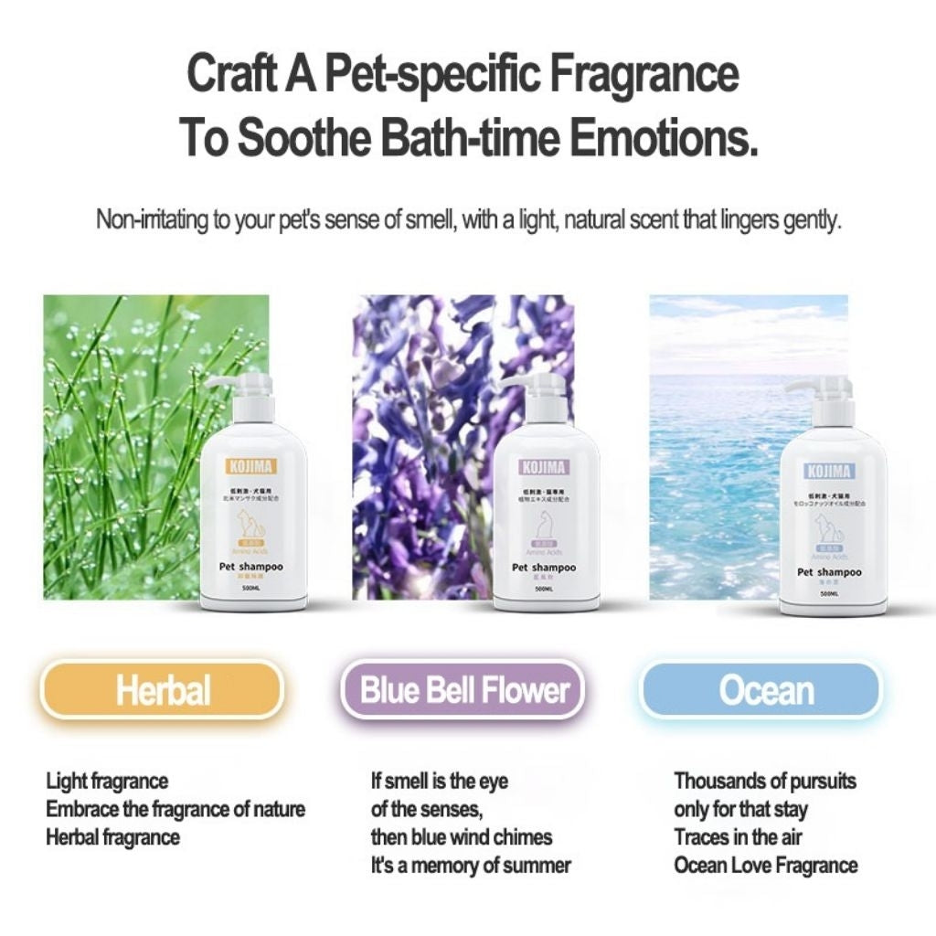 KOJIMA Amino Acid Pet Shampoo: Anti-Flea & Hair Loss Treatment