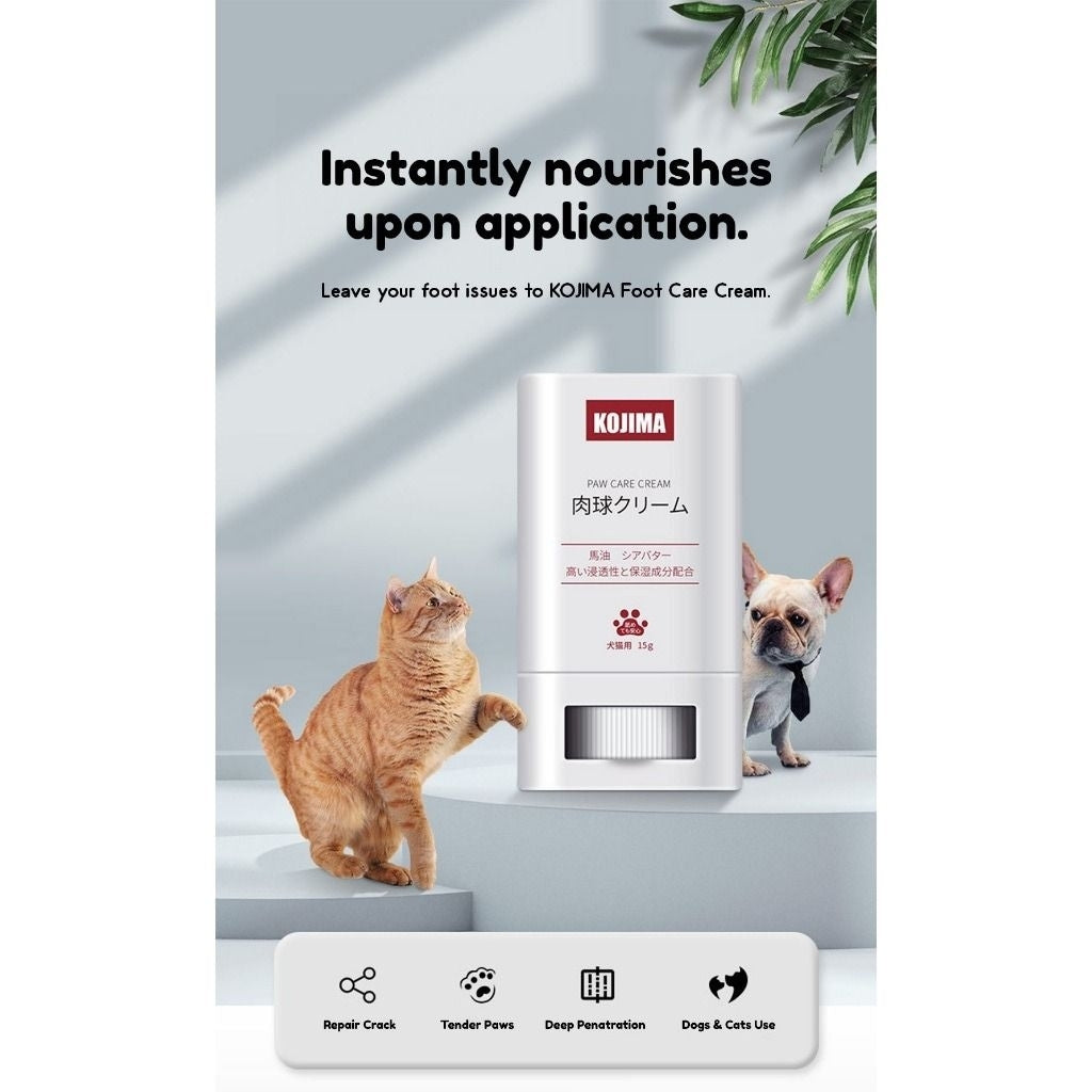 KOJIMA 2-Piece Paw Set: 150ml Foam + 15g Cream for Complete Care
