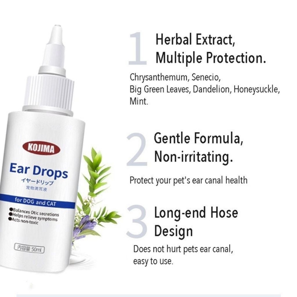 KOJIMA 2-Piece Ear Care Set: 50ml Drops + Essential Oil Cotton Buds