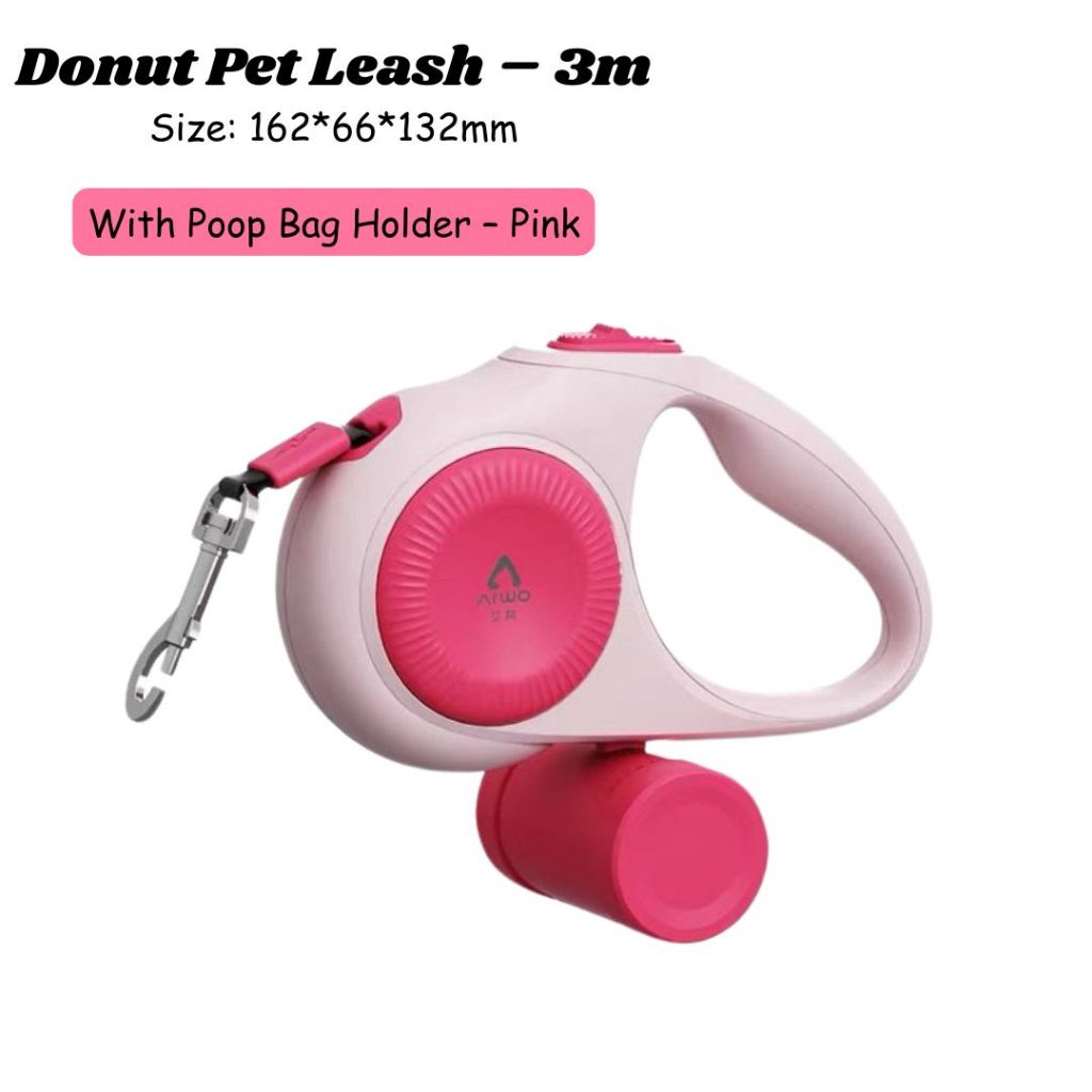 FUREVER365 3m/5m Automatic Pet Leash: 150kg Pull Limit with Waste Bag Dispenser
