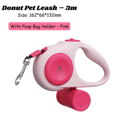 FUREVER365 3m/5m Automatic Pet Leash: 150kg Pull Limit with Waste Bag Dispenser