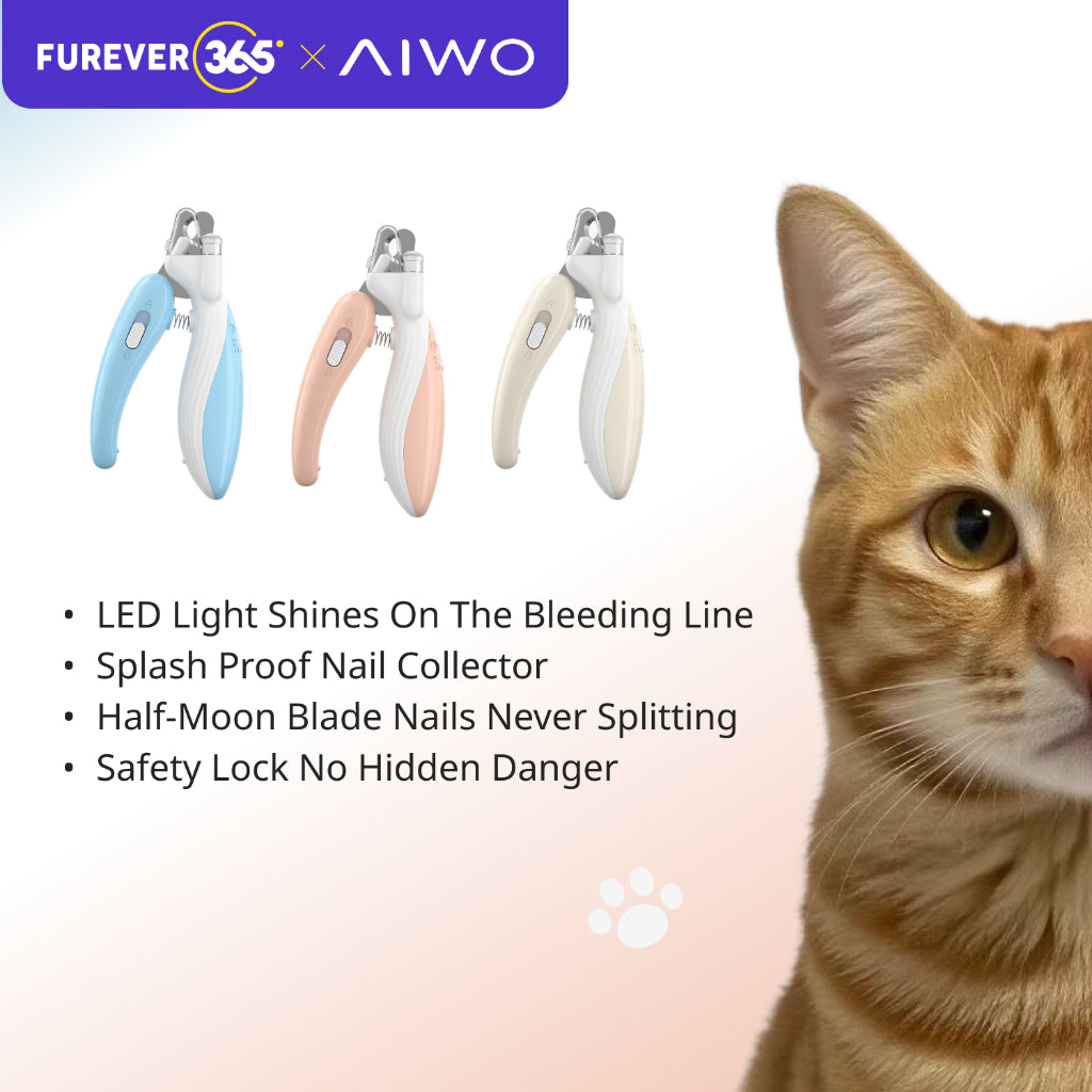 AIWO LED Pet Nail Clippers: Anti-Splash Safe Claw Trimmer for Grooming