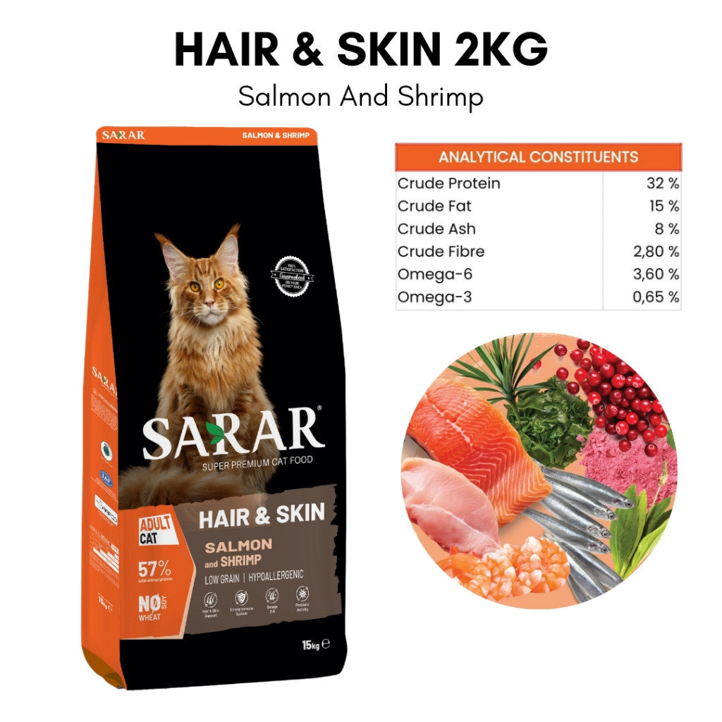 Sarar Super Premium Cat Food 2kg Specialized Healthy Function Cat Dry Food Makanan Kucing Sarar Fungsi Sihat Cat Kibble