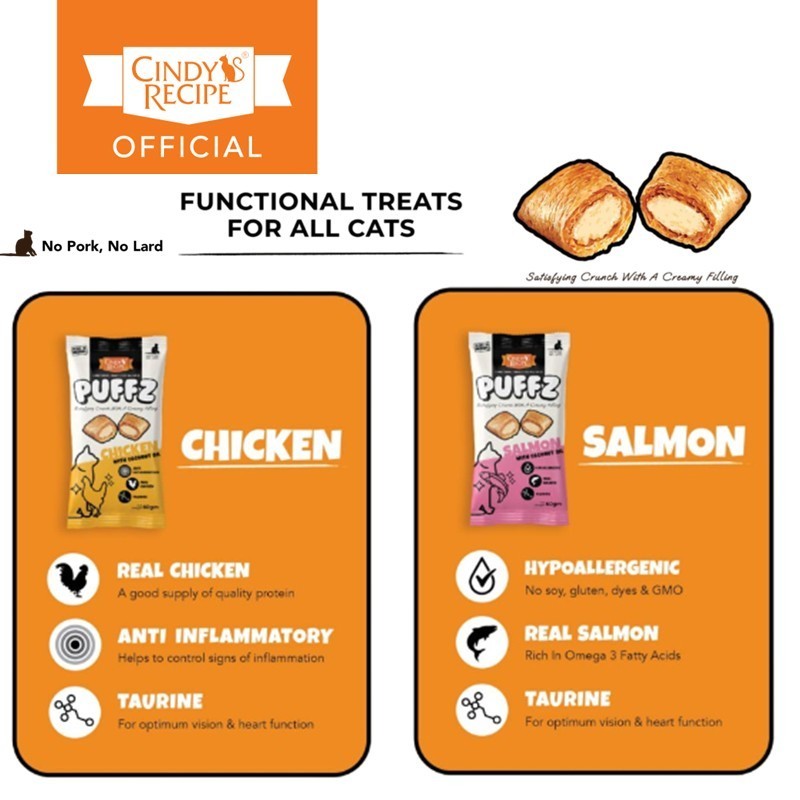 Cindy's Recipe Puffz Cat Treats Assorted (60g)