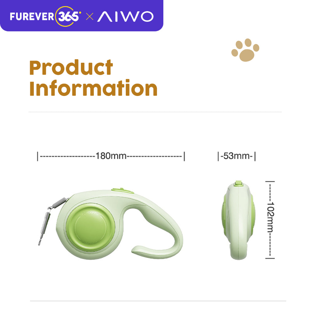 FUREVER365 3m Automatic Retractable Leash: 100kg Strong Traction for Medium Dogs