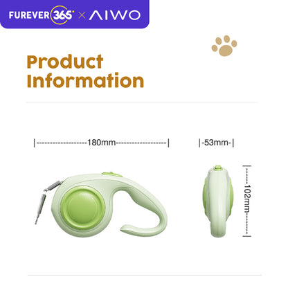 FUREVER365 3m Automatic Retractable Leash: 100kg Strong Traction for Medium Dogs