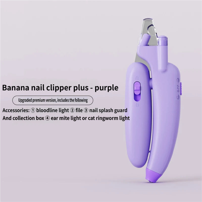 AIWO UV+LED Dual Light Nail Clippers: Banana Design Safe Claw Trimmer