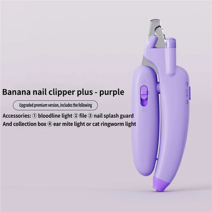 AIWO UV+LED Dual Light Nail Clippers: Banana Design Safe Claw Trimmer