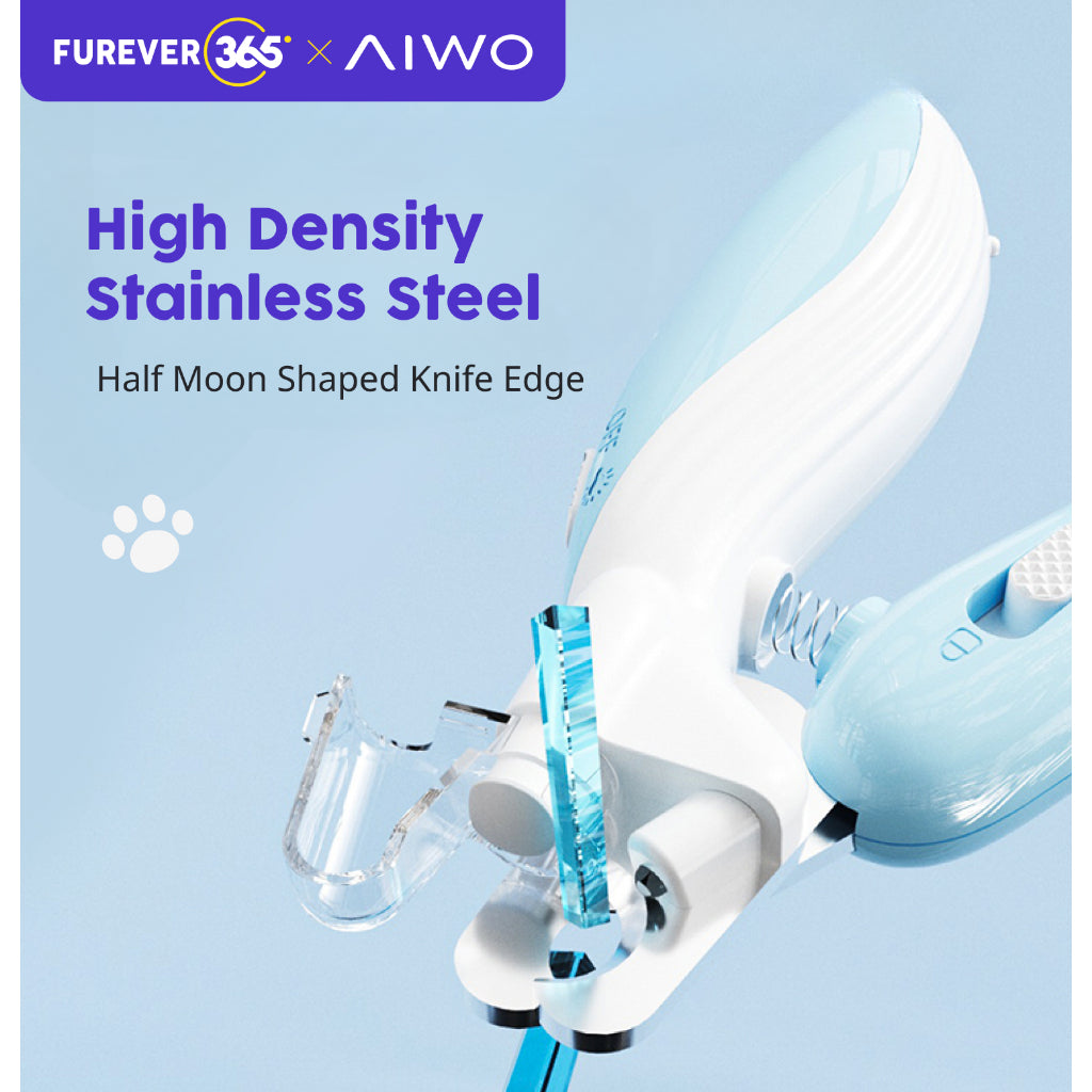 AIWO LED Pet Nail Clippers: Anti-Splash Safe Claw Trimmer for Grooming