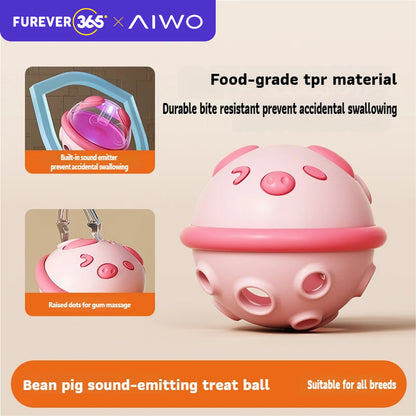 AIWO TPR Squeaky Feeding Ball: Interactive Slow Feeder & Dental Toy