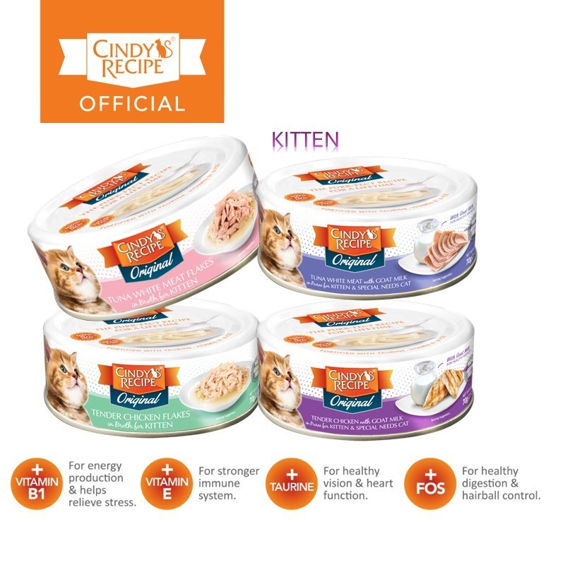 CINDY'S RECIPE Cat Original Series Soft Jelly/in Broth/Kitten (70g/80g)